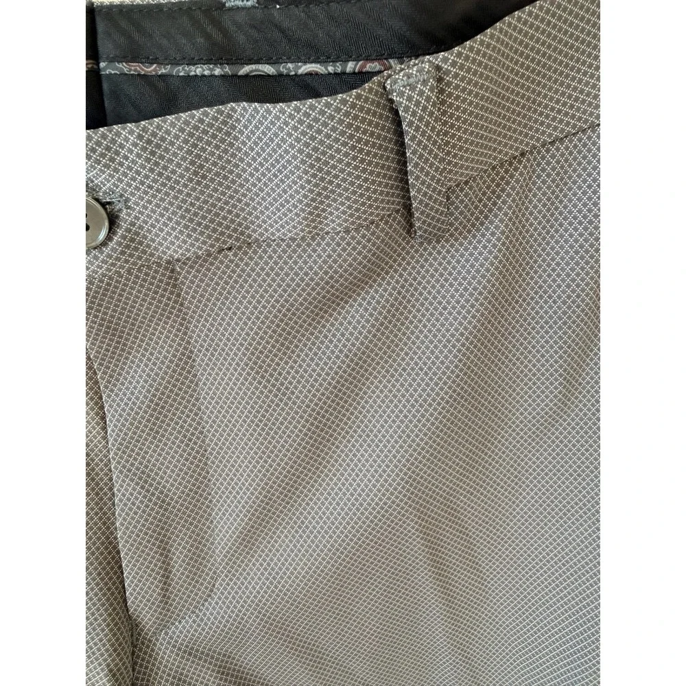 Soul of London Mens Grey Micro Pattern Slim Fit Dress Pants 31x34 SOSU232123 NEW